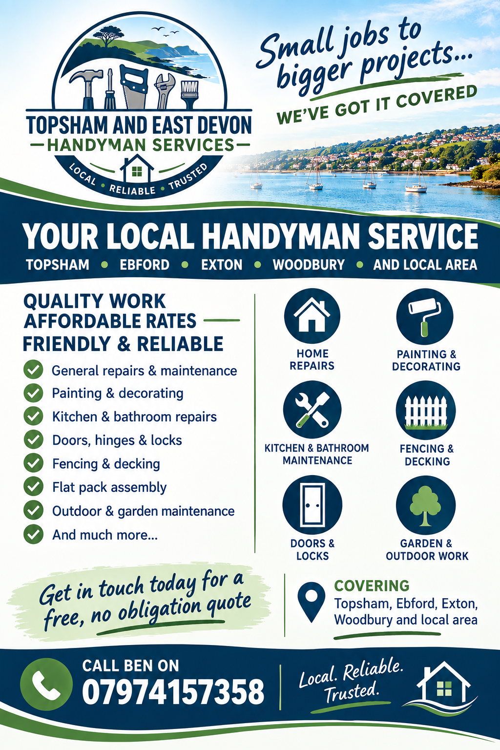 Topsham and East Devon Handyman Services poster